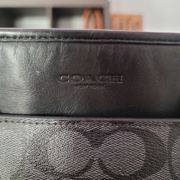 COACH black monogram Briefcase computer bag travel - Picture 14 of 17